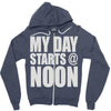 my day starts at noon Zipper Hoodie