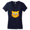 cat yellow Women's V-Neck T-Shirt