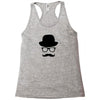 hat wayfarer glasses funny moustache hipster funny geek light tee shir Racerback Tank