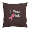 junior's breast cancer awareness i wear pink Throw Pillow