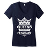 Queens Are Born In February Women's V-Neck T-Shirt