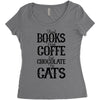 read books drink coffee eat chocolate pet cats Women's Triblend Scoop T-shirt