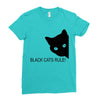 black cats rule Ladies Fitted T-Shirt