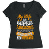 My Wife Is Super Awesome Her Husband Women's Triblend Scoop T-shirt