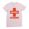 nude beach   lifeguard Ladies Fitted T-Shirt