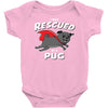 rescued by pug Baby Bodysuit