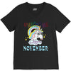 unicorns are born in november cute unicorn V-Neck Tee