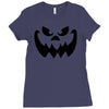 evil pumpkin face halloween costume Ladies Fitted T-Shirt