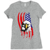 american eagle usa flag head Ladies Fitted T-Shirt