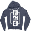 v2 eat sleep computer mouse Zipper Hoodie