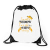 i'm not a widow i'm a wife to a husband with wings Drawstring Bags