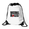 baseball rules Drawstring Bags