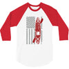 kayak american flag 3/4 Sleeve Shirt