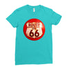 route 66 sign distressed, ideal birthday gift or present Ladies Fitted T-Shirt