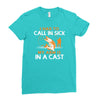 arm in cast Ladies Fitted T-Shirt