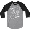 bicycle cyclopath bike hobby exploded 3/4 Sleeve Shirt