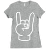 rock and roll throwing horns Ladies Fitted T-Shirt