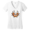 pumpkin face Women's V-Neck T-Shirt