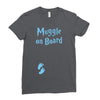 Muggle On Board Blue Ladies Fitted T-Shirt