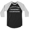 lipstick diamonds champagne 3/4 Sleeve Shirt