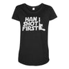 han shot first Maternity Scoop Neck T-shirt
