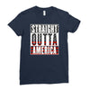 straight outta america Ladies Fitted T-Shirt