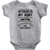 Dear Aunt, Thanks For Being My Aunt Infant Clothing