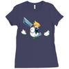 mighty hero atop a chicken Ladies Fitted T-Shirt