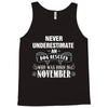 never underestimate an old man who was born in november Tank Top