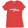 banksy style ak47 art   funny Ladies Fitted T-Shirt