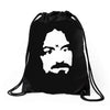 charles manson retro Drawstring Bags