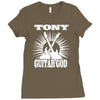 guitar god t shirt personalised guitarists Ladies Fitted T-Shirt
