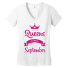 queens are born in september Women's V-Neck T-Shirt
