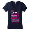 quens are born in may Women's V-Neck T-Shirt