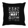 Born In May Throw Pillow