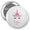 birthday unicorn family series birthday girl Pin-back button