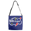news flash black Adjustable Strap Totes