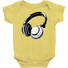 headphones black humor Baby Onesie