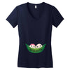 Two Peas In a Pod Twin Babies Women's V-Neck T-Shirt