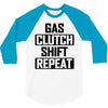 gas clutch shift repeat 3/4 Sleeve Shirt