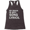 my brain is 80% song lyrics Racerback Tank