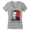 bazinga poster, ideal birthday gift or present Women's V-Neck T-Shirt