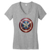 cotton captain america shield distressed, ideal gift or present Women's V-Neck T-Shirt