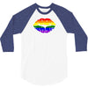 lips  rainbow lgbt gay culture 3/4 Sleeve Shirt
