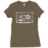 audio cassette 80's 90's party hip hop nostalgia retro Ladies Fitted T-Shirt