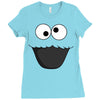 Cookie Monster Face Ladies Fitted T-Shirt