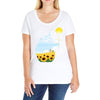 totoro sunflower Ladies Curvy T-Shirt
