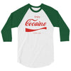 enjoy cocaine funny gray 3/4 Sleeve Shirt