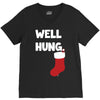 well hung endowed christmas stocking funny V-Neck Tee