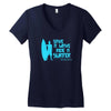 save a wave ride a surfer Women's V-Neck T-Shirt